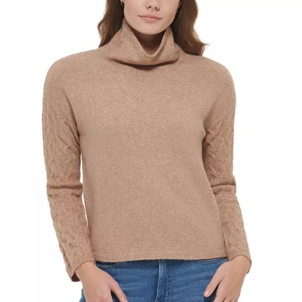 Calvin Klein Cable Knit Sleeve Cowl Neck Sweater Size Medium